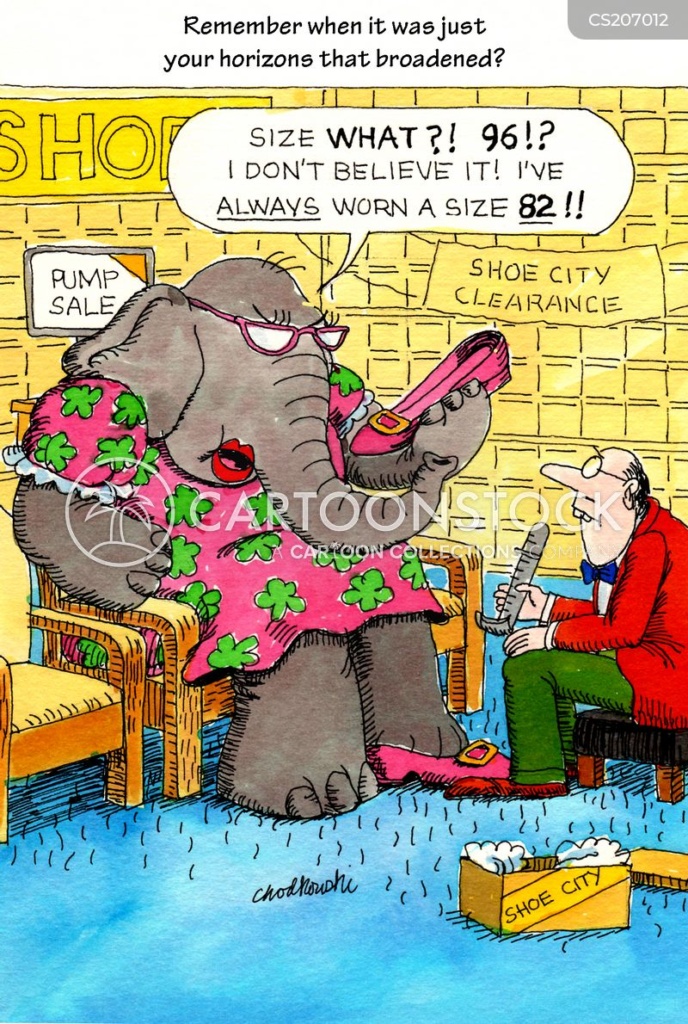 Elephant's Shoe Size. Art by Dick Chodkowski