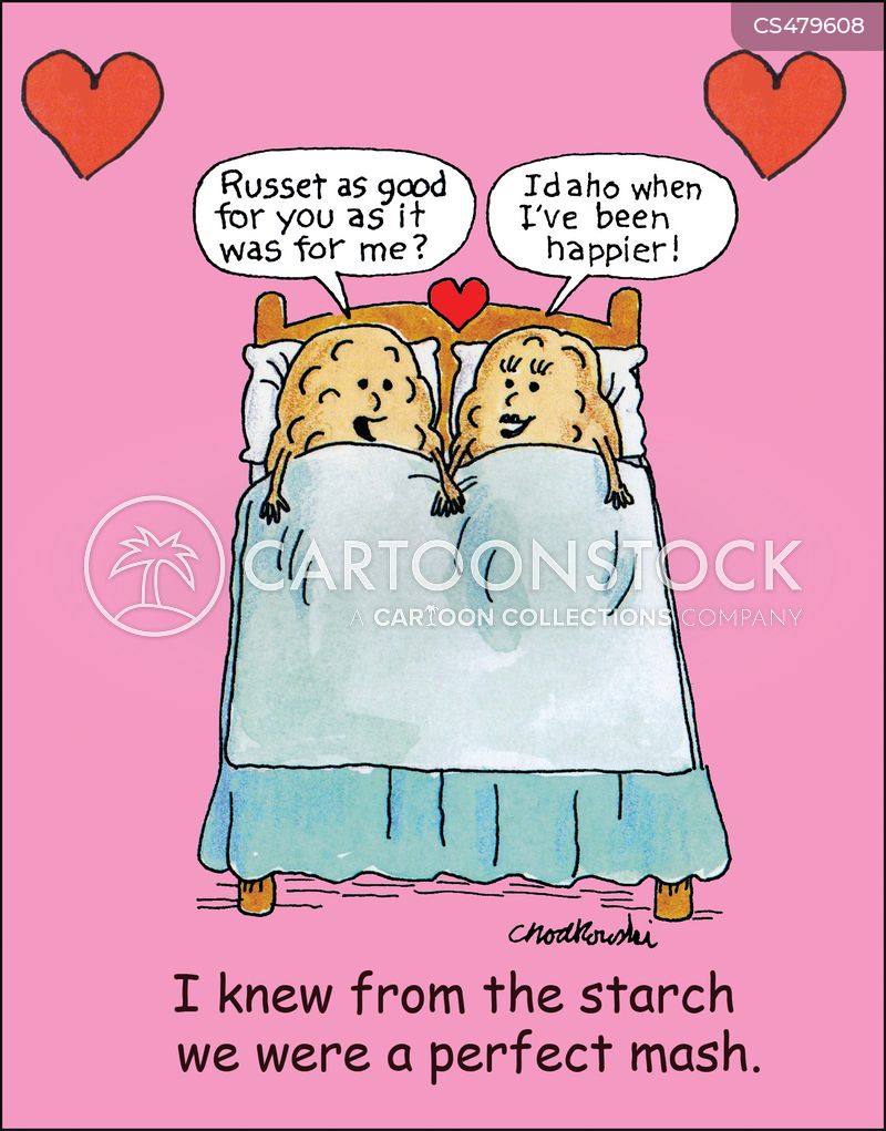 Two potatoes are in bed. They've made love. And their conversation is filled with potato puns.